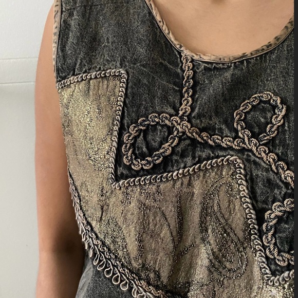 Vintage 90s tie dye jeans top, camisole on a light denim - Picture 5 of 5